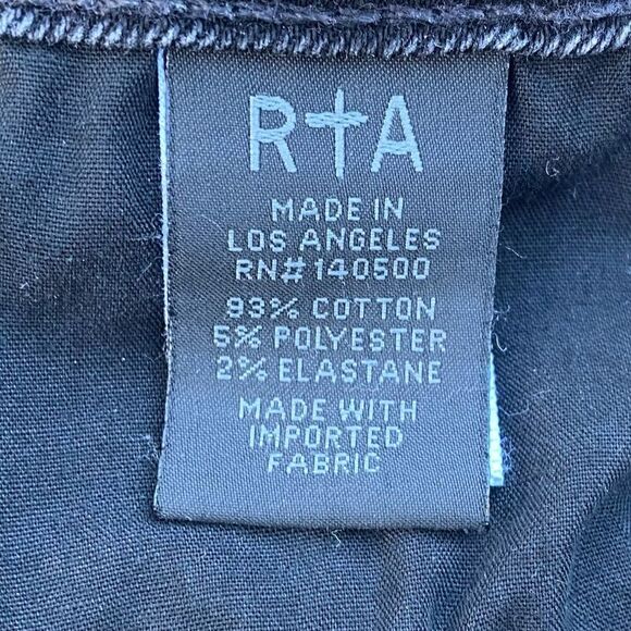 RtA Black Washed Distressed Cuffed Cropped Jeans. Size 25. Excellent Condition. - Picture 6 of 6